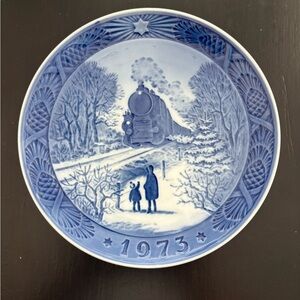 Vintage Blue Royal Copenhagen 1973 Decorative Plate